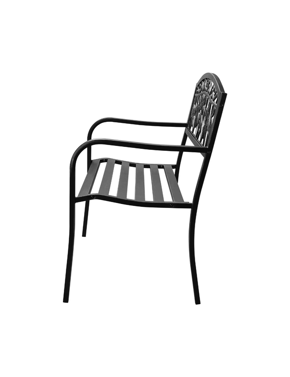 Livsip Garden Bench Seat Outdoor Furniture Patio Park Backyard Chair Black, hi-res image number null