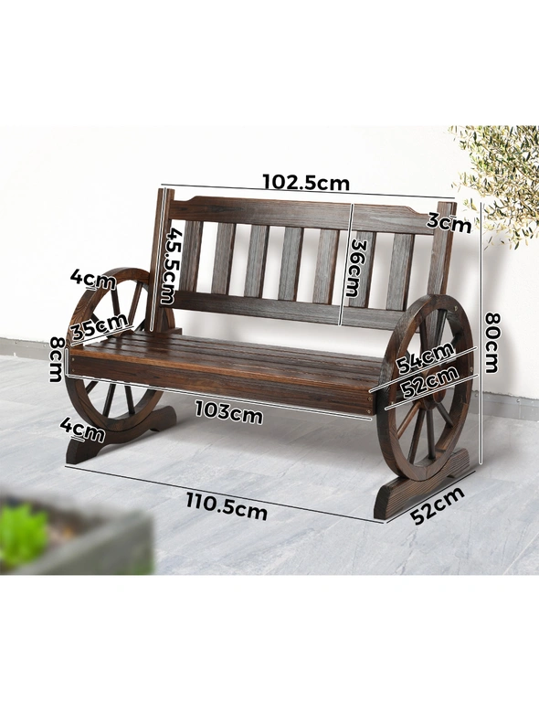 Livsip Garden Bench Wagon Chairs Outdoor Furniture Wheel Chair Backyard Lounge, hi-res image number null