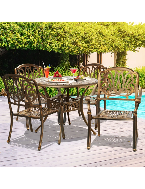 Livsip Outdoor Furniture 5 Piece Dining Set Chairs Table Bistro Set Patio Garden, hi-res image number null