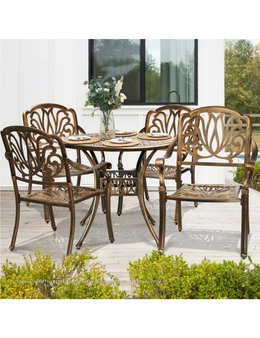 Livsip Outdoor Furniture 5 Piece Dining Set Chairs Table Bistro Set Patio Garden