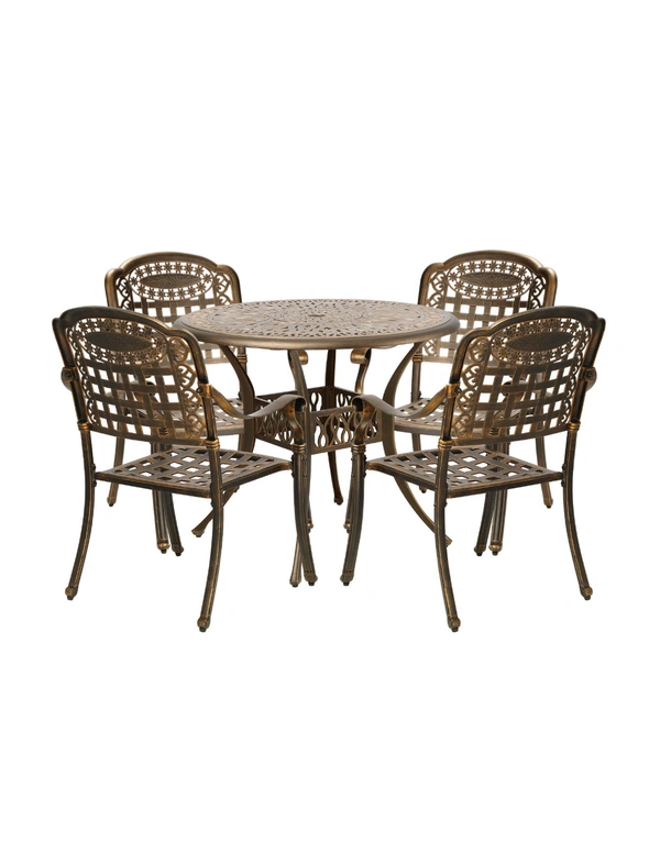 Livsip 3 Piece Outdoor Dining Chairs Bistro Set Cast Aluminium Patio Furniture, hi-res image number null