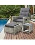 Livsip Recliner Chair Outdoor Sun Lounge Setting Wicker Sofa Patio Furniture 3PC, hi-res