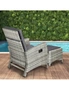 Livsip Recliner Chair Outdoor Sun Lounge Setting Wicker Sofa Patio Furniture 3PC, hi-res
