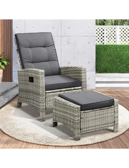 Livsip Recliner Chairs Sun lounge Outdoor Furniture Wicker Patio Garden Sofa
