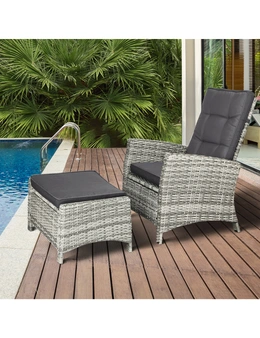 Livsip Recliner Chairs Sun lounge Outdoor Furniture Wicker Patio Garden Sofa