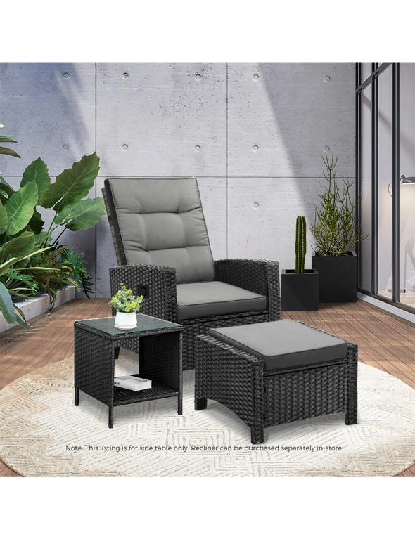 Livsip Garden Table Rattan Cafe Table Outdoor Garden Furniture Side Table, hi-res image number null