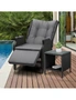 Livsip Outoodr Recliner Chair & Table Sun Lounge Outdoor Furniture Patio Setting, hi-res