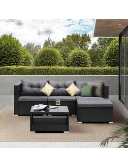Livsip Outdoor Sofa Set 4 Seater Corner Modular Lounge Setting Patio Furniture