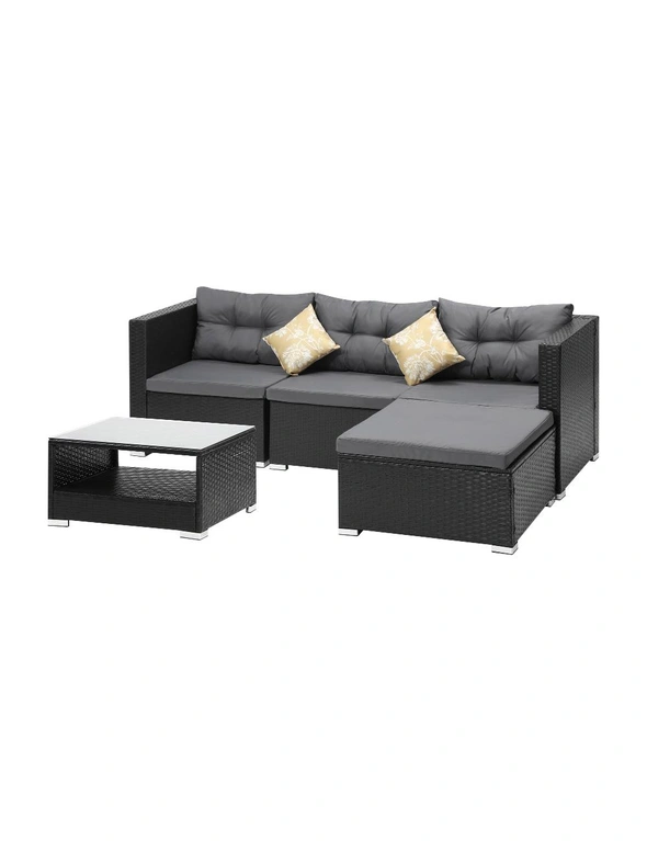 Livsip Outdoor Sofa Set 4 Seater Corner Modular Lounge Setting Patio Furniture, hi-res image number null