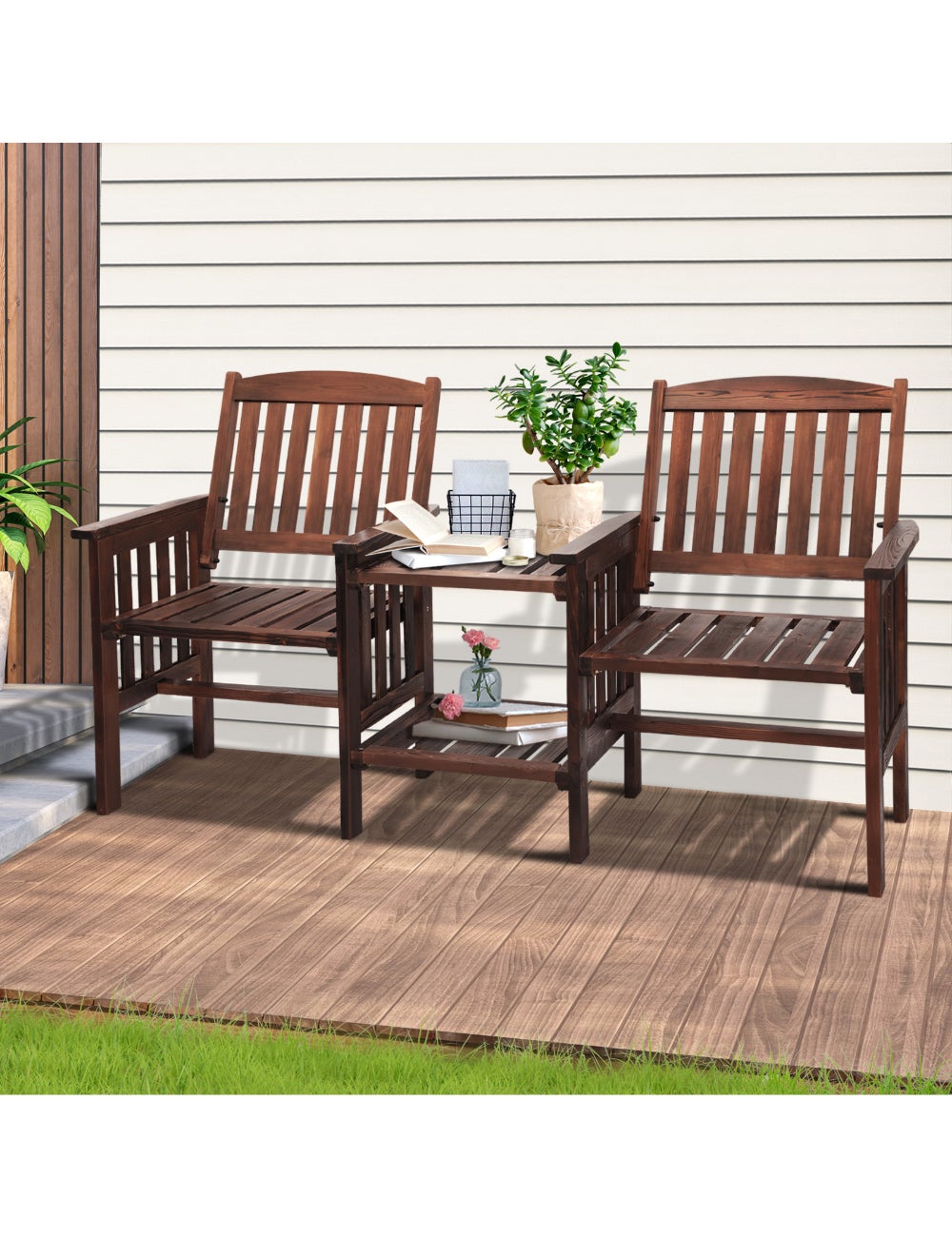 2 seater garden discount chair and table