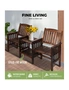 Livsip Outdoor Wooden Chair Garden Bench 2 Seat & Table Loveseat Patio Furniture, hi-res