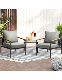 Livsip Outdoor Furniture Setting 3-Piece Lounge Dining Set Table Chairs Patio