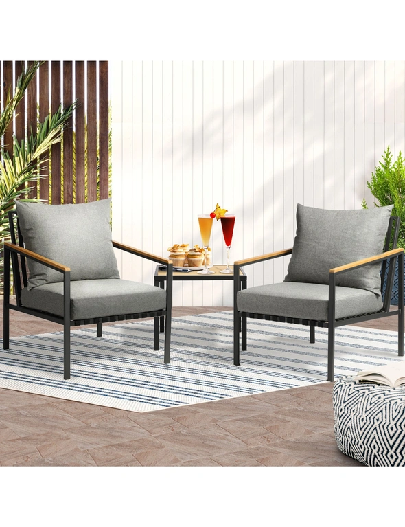 Livsip Outdoor Furniture Setting 3-Piece Lounge Dining Set Table Chairs Patio, hi-res image number null