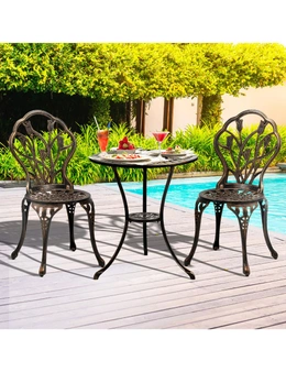 Livsip 3PCS Bistro Outdoor Setting Chairs Table Patio Dining Set Furniture