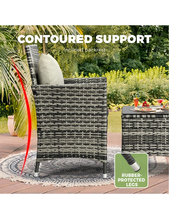 Livsip Outdoor Furniture Setting 3 Piece Wicker Bistro Set Patio Chairs Table, hi-res image number null