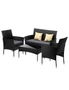 Livsip 4PCS Outdoor Furniture Setting Patio Garden Table Chair Set Wicker Sofa, hi-res
