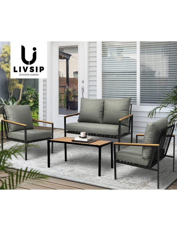 Livsip Outdoor Furniture 4-Piece Setting Bistro Set Dining Chairs Patio Setting, hi-res image number null