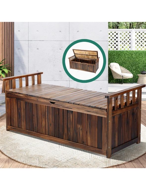 Livsip Outdoor Storage Box Garden Bench Wooden Chest Tool Container Cabinet XL, hi-res image number null