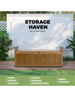 Livsip Outdoor Storage Box Garden Bench Wooden Container Chest Toy Cabinet XL