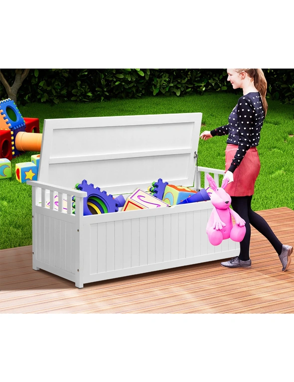 Livsip Outdoor Storage Box Garden Bench Wooden Cabinet Container Chest Toy Tool, hi-res image number null