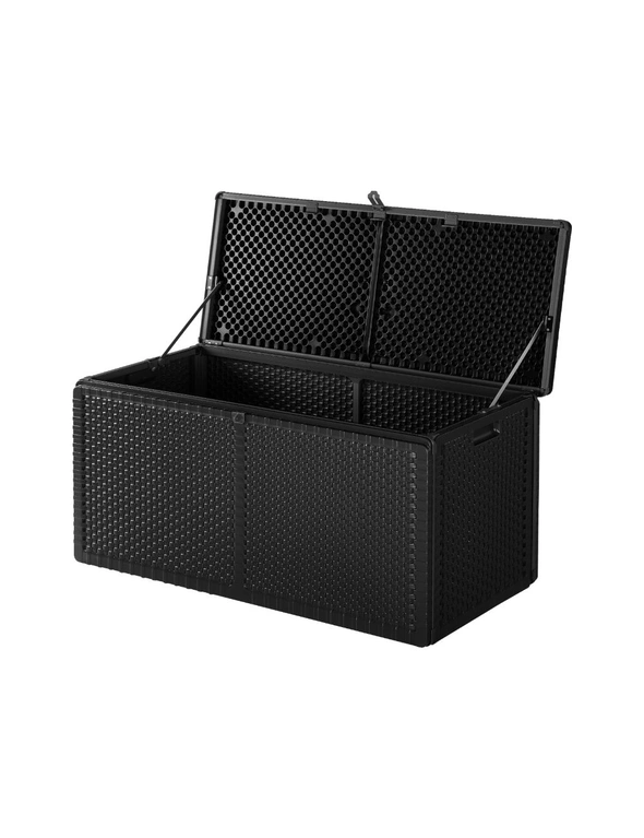 Livsip Outdoor Storage Box Bench 310L Cabinet Container Garden Deck Tool Black, hi-res image number null