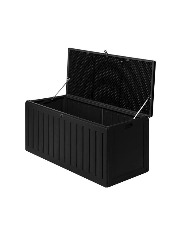 Livsip Outdoor Storage Box Bench 490L Cabinet Container Garden Deck Tool Grey, hi-res image number null