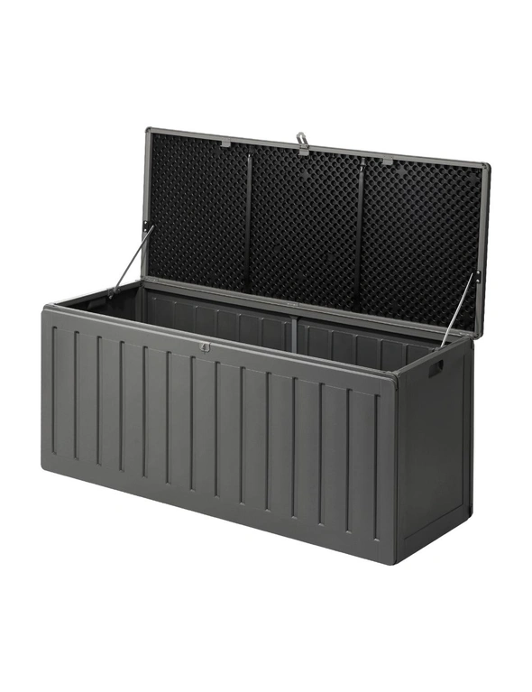 Livsip Outdoor Storage Box Bench 490L Cabinet Container Garden Deck Tool Grey, hi-res image number null