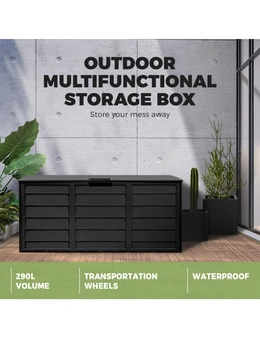 Livsip Outdoor Storage Box Cabinet Container Garden Chest Deck Tool Lockable 290L