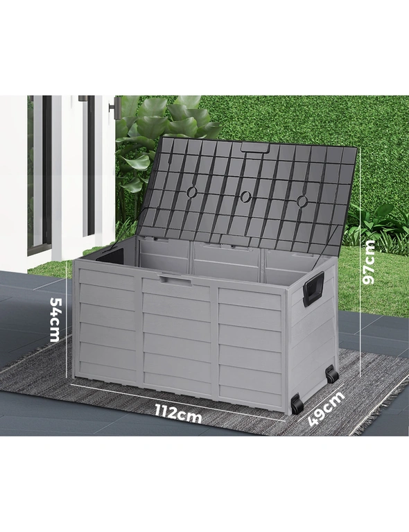 Black Outdoor Storage Box - 290L Large Capacity - Waterproof