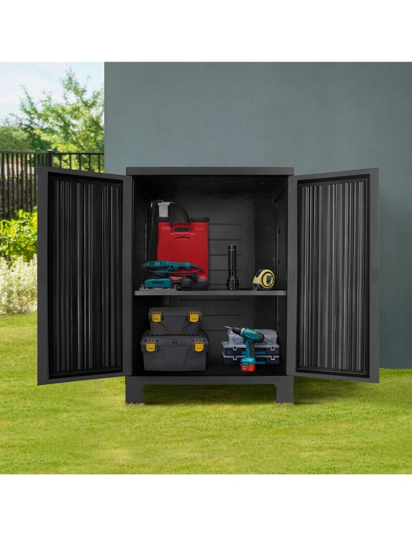 Livsip Outdoor Storage Cabinet Box Garden Garage Cupboard Adjustable Lockable, hi-res image number null