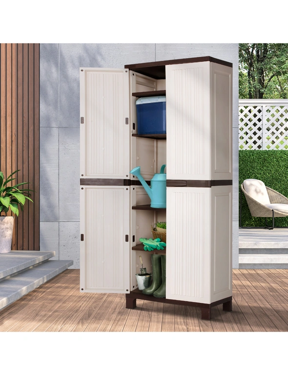 Livsip Outdoor Storage Cabinet Box Garage Garden Cupboard Adjustable Lockable, hi-res image number null