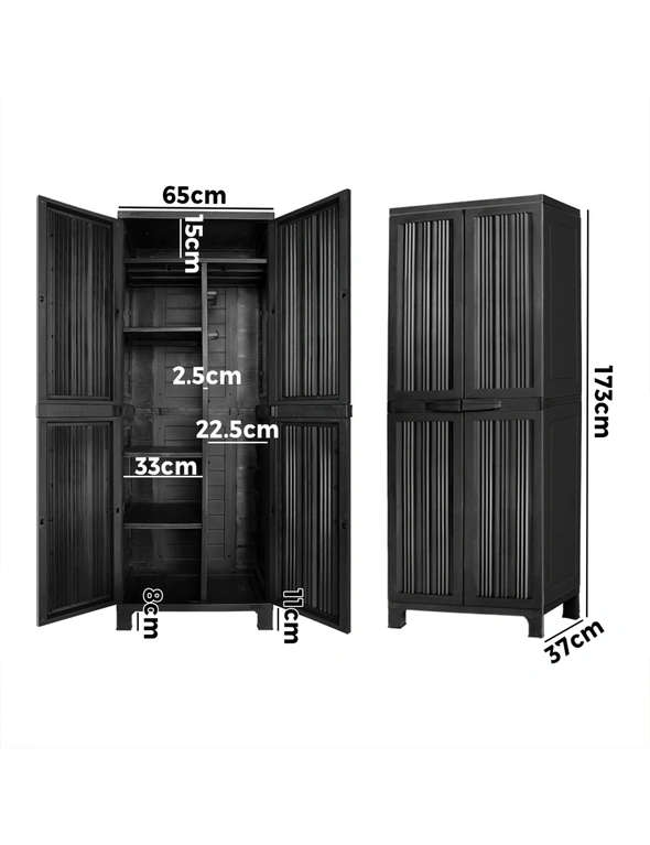 Livsip Outdoor Storage Cabinet Box Cupboard Garage Garden Adjustable Lockable, hi-res image number null
