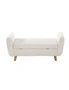 Oikiture Storage Ottoman Blanket Box Arm Foot Stool Couch Large Sherpa White, hi-res