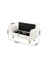 Oikiture Storage Ottoman Blanket Box Arm Foot Stool Couch Large Sherpa White, hi-res