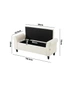 Oikiture Storage Ottoman Blanket Box Sherpa Fabric Arm Foot Stool Couch Large, hi-res