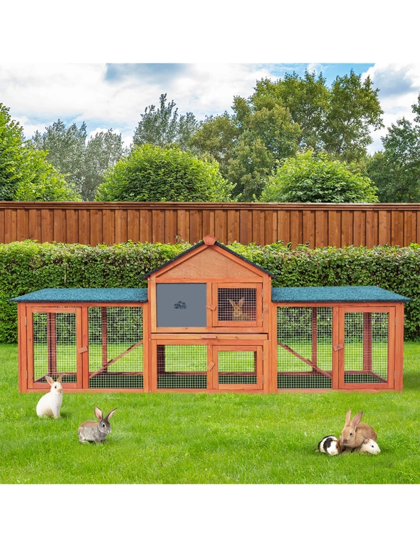 Alopet Rabbit Hutch Chicken Coop Bunny House Run Cage Wooden Outdoor Pet Hutch, hi-res image number null