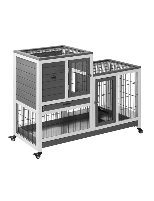 Alopet Rabbit Hutch Chicken Coop House Run Wooden Pet Cage Wheels Guinea Pig Bun, hi-res image number null