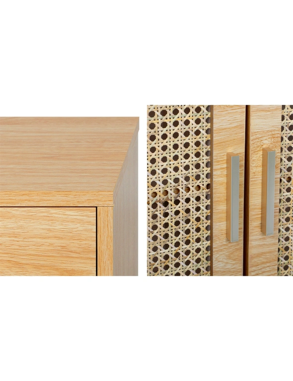 Oikiture Sideboard Cabinet Buffet Rattan Furniture Cupboard Hallway Shelf Wood, hi-res image number null