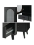 Oikiture Buffet Sideboard Bar Storage Cabinet Console Table Door Cupboard Black, hi-res