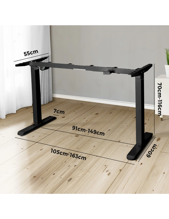 Oikiture Standing Desk Frame Only Height Adjustable Motorised Sit Stand Table, hi-res image number null