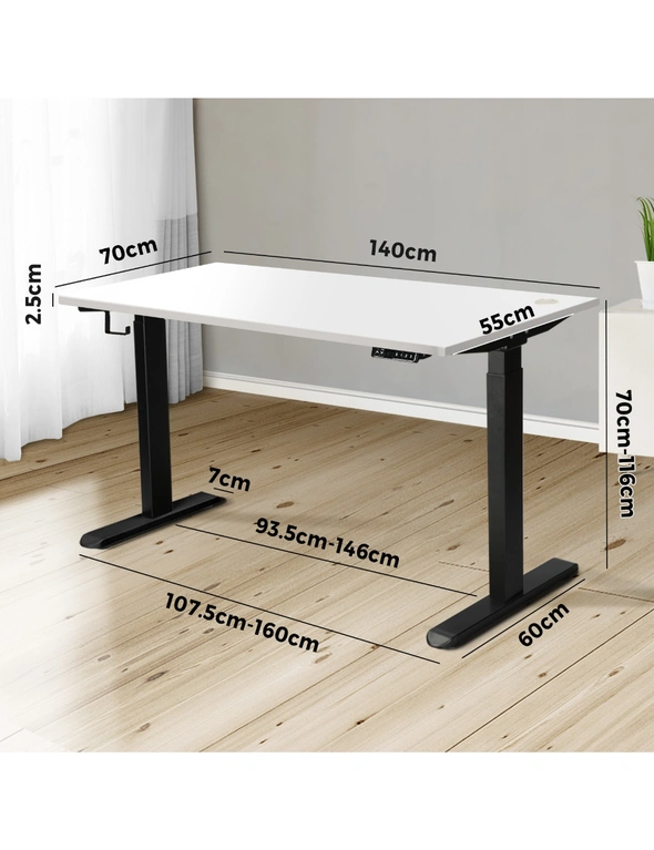 Oikiture Standing Desk Dual Motor Electric Height Adjustable Sit Stand Table, hi-res image number null