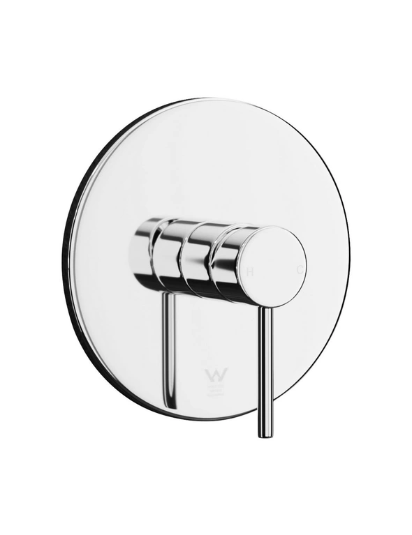 Welba Shower Mixer Tap Bathroom Wall Tapware Brass Tapware Round Black, hi-res image number null