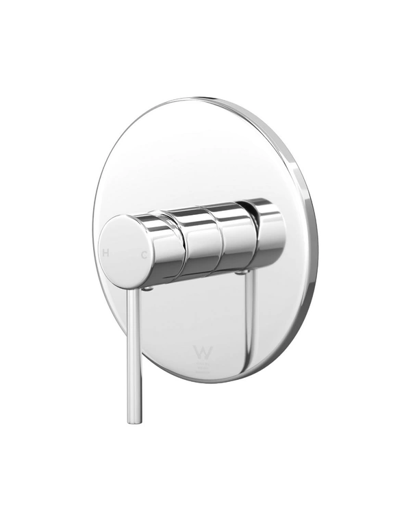 Welba Shower Mixer Tap Bathroom Wall Tapware Brass Tapware Round Black, hi-res image number null