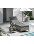 Livsip Sun Lounger Wheeled Day Bed with Table Patio Outdoor Setting Furniture, hi-res