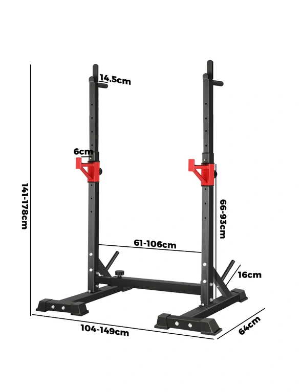 Finex Squat Rack Adjustable Barbell Rack Weight Bench Press Barbell Bar Stand, hi-res image number null
