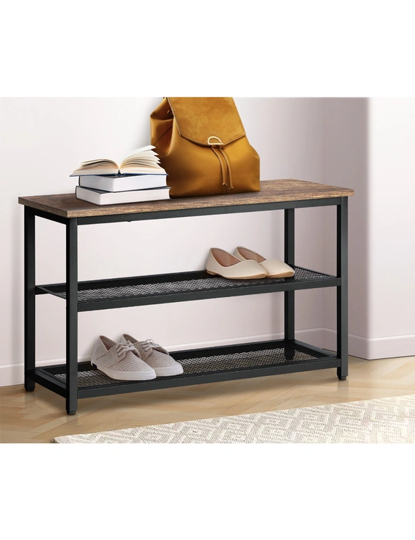 Oikiture Shoe Cabinet Bench Shoes Rack Shelf Storage 3-Tier Industrial Furniture, hi-res image number null