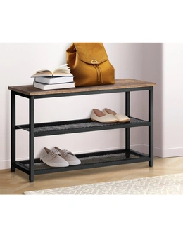 Oikiture Shoe Cabinet Bench Shoes Rack Shelf Storage 3-Tier Industrial Furniture