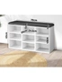 Oikiture Shoe Cabinet Bench Organiser Shoe Rack Storage PU Padded Seat Shelf, hi-res