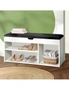 Oikiture Shoe Cabinet Bench Shoe Storage Rack PU Padded Seat Organiser Shelf, hi-res