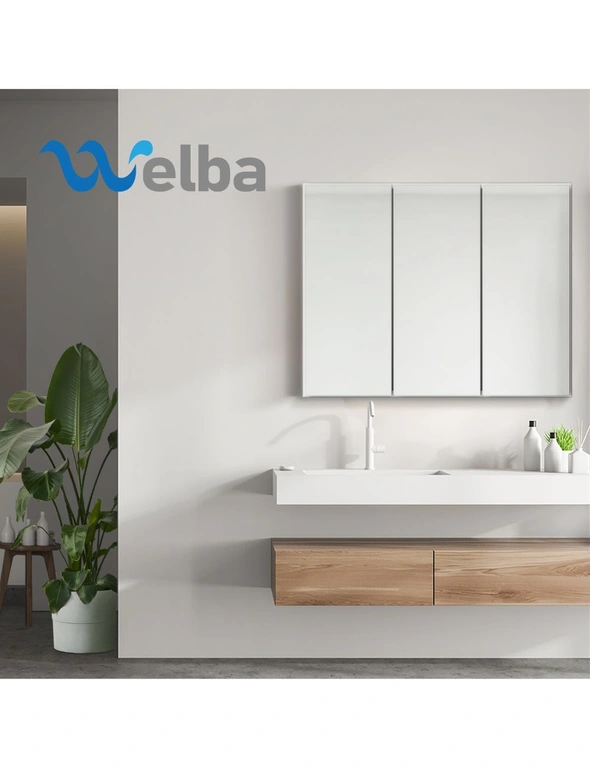 Welba Bathroom Mirror Cabinet Vanity Medicine Wall Storage 900mm x 720mm, hi-res image number null
